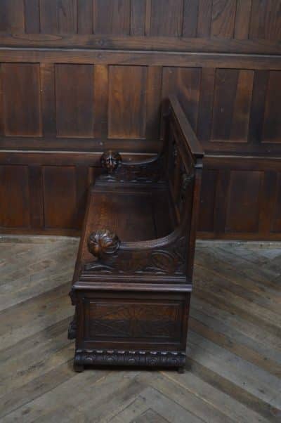 Victorian Oak Monk Bench SAI3505 - Image 13