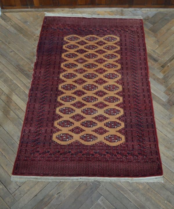 Burgundy And Gold Vintage Woollen Rug SAI2925