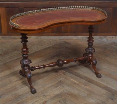 Victorian Burr Walnut Kidney Shaped Table SAI3229