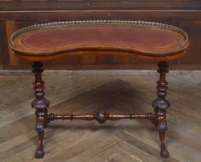 Victorian Burr Walnut Kidney Shaped Table SAI3229 - Image 4