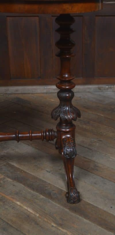 Victorian Burr Walnut Kidney Shaped Table SAI3229 - Image 15