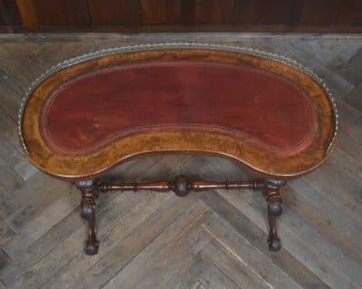 Victorian Burr Walnut Kidney Shaped Table SAI3229 - Image 13