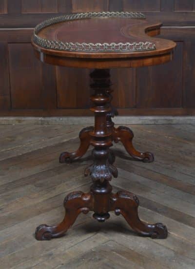 Victorian Burr Walnut Kidney Shaped Table SAI3229 - Image 11