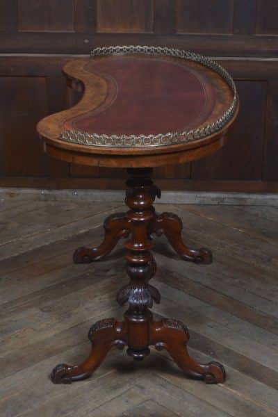 Victorian Burr Walnut Kidney Shaped Table SAI3229 - Image 9