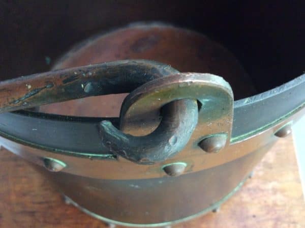 Arts & Crafts Heavy Copper Riveted Bucket - Image 3