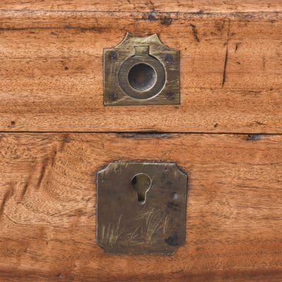 Large Solid Camphor Wood Brass Bound Campaign Trunk - Image 5