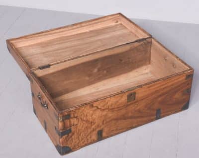 Large Solid Camphor Wood Brass Bound Campaign Trunk - Image 7