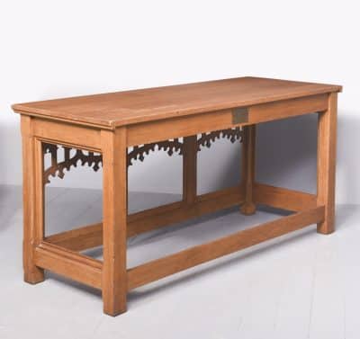 Oak Gothic Revival Serving or Side Table - Image 8
