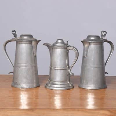 Seven Large Pewter Flagons - Image 13