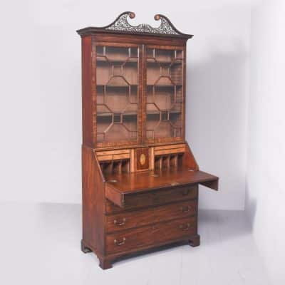 Fine George III Inlaid Mahogany Bureau Bookcase in Excellent Condition - Image 6
