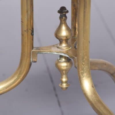 Stylish Oak and Brass Magazine Rack Stamped (W T & S) William Tonk and Sons - Image 3