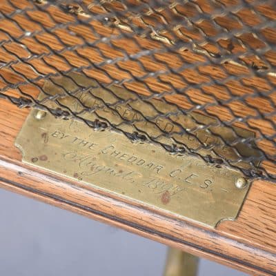 Stylish Oak and Brass Magazine Rack Stamped (W T & S) William Tonk and Sons - Image 7