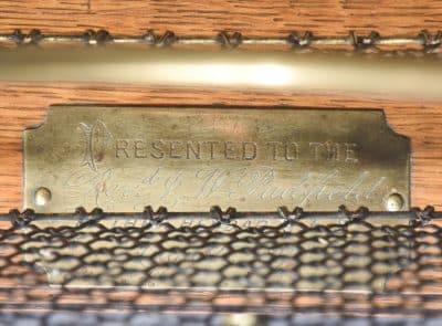 Stylish Oak and Brass Magazine Rack Stamped (W T & S) William Tonk and Sons - Image 8