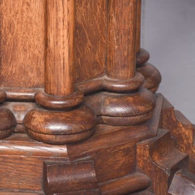 Pair of Oak Gothic Style Carved Pedestals - Image 6
