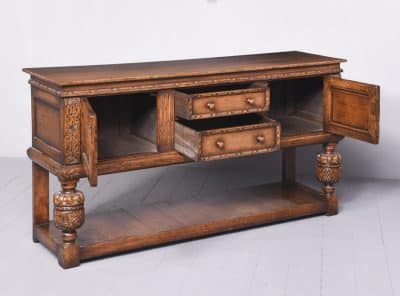 Titchmarsh & Goodwin Handmade Jacobean-Style Oak Dresser - Image 6