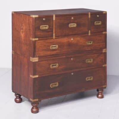 William IV 2-Part Mahogany Secretaire Chest