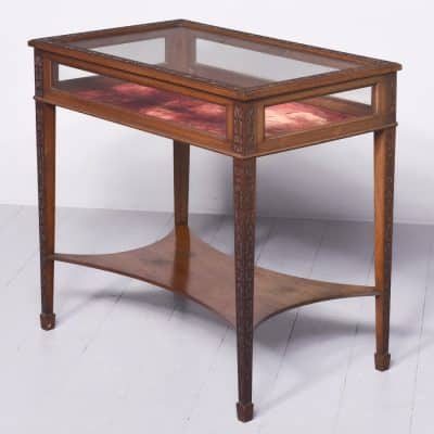 Late Victorian Mahogany Glazed Top Bijouterie Table in The Chinese Chippendale Style