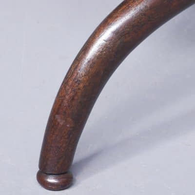 Early Victorian X Framed Mahogany Upholstered Stool - Image 3