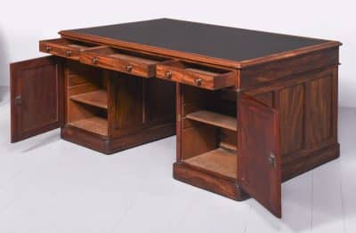 Superb Quality William IV Large Mahogany Partners Desk - Image 11