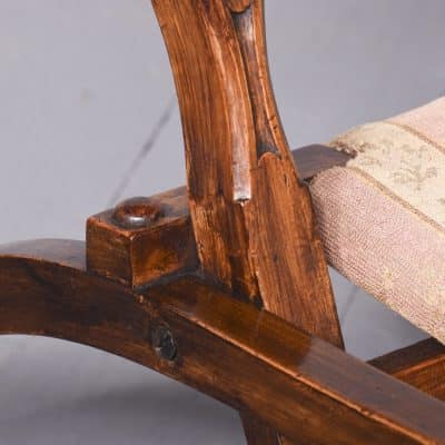 Rare Pair of Folding Victorian Gothic Influenced Carved Walnut Drawing Room Chairs - Image 2