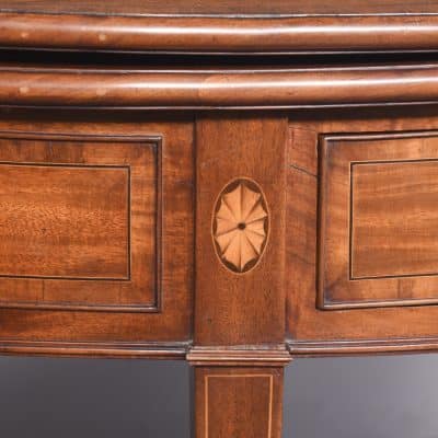 Rare Pair of Marquetry Inlaid George III Demi-Lune Foldover Tables - Image 2