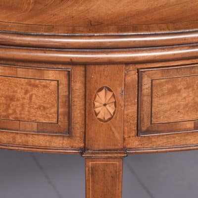 Rare Pair of Marquetry Inlaid George III Demi-Lune Foldover Tables - Image 11