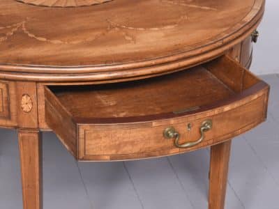 Rare Pair of Marquetry Inlaid George III Demi-Lune Foldover Tables - Image 13