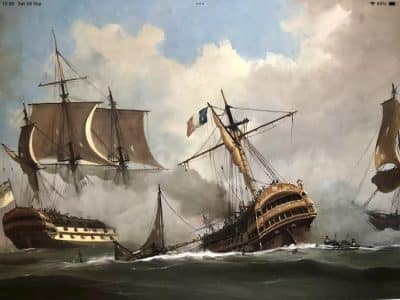 Battle Of Trafalgar Maritime Seascape Oil Paintings Of Galleon Warships At Sea - Image 3