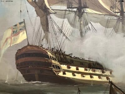 Battle Of Trafalgar Maritime Seascape Oil Paintings Of Galleon Warships At Sea - Image 5
