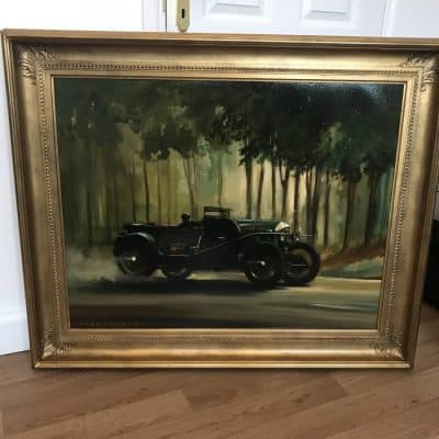 Dion Pears Bentley 3 Litre Le Mans 1927 Race Oil Painting - Image 2