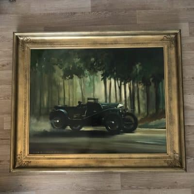 Dion Pears Bentley 3 Litre Le Mans 1927 Race Oil Painting - Image 4