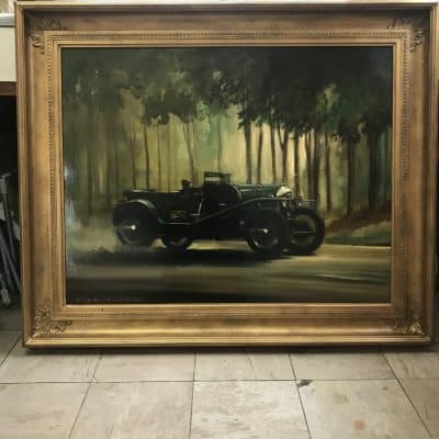 Dion Pears Bentley 3 Litre Le Mans 1927 Race Oil Painting - Image 14