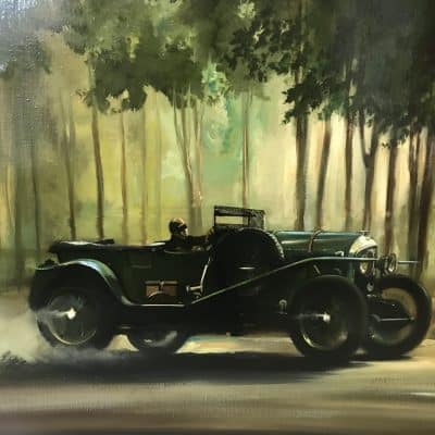 Dion Pears Bentley 3 Litre Le Mans 1927 Race Oil Painting - Image 10