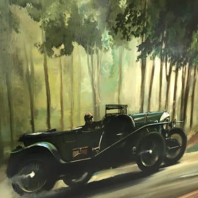 Dion Pears Bentley 3 Litre Le Mans 1927 Race Oil Painting - Image 12