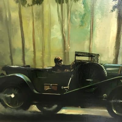Dion Pears Bentley 3 Litre Le Mans 1927 Race Oil Painting - Image 11