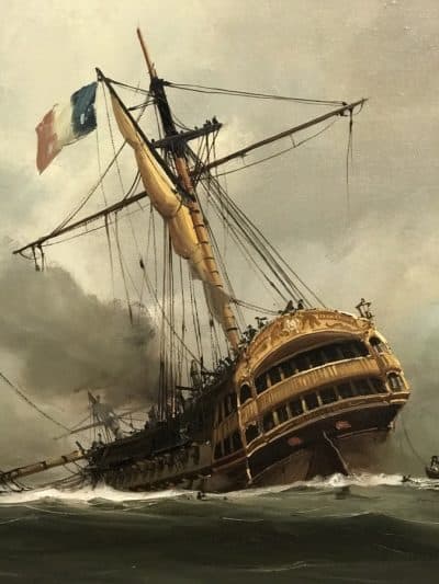 Battle Of Trafalgar Maritime Seascape Oil Paintings Of Galleon Warships At Sea - Image 13