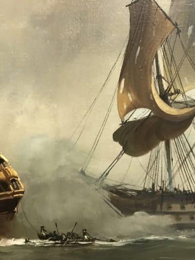 Battle Of Trafalgar Maritime Seascape Oil Paintings Of Galleon Warships At Sea - Image 14