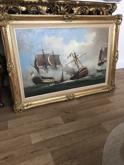 Battle Of Trafalgar Maritime Seascape Oil Paintings Of Galleon Warships At Sea - Image 22