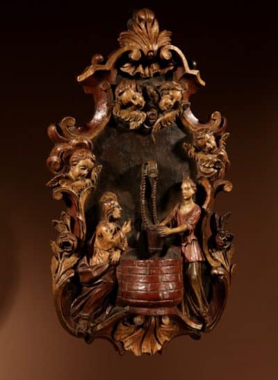 18th Century Wooden Sculpture/Holy Water Font. - Image 2