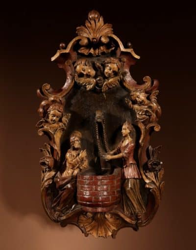18th Century Wooden Sculpture/Holy Water Font. - Image 3