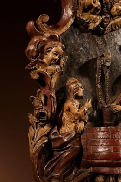 18th Century Wooden Sculpture/Holy Water Font. - Image 5