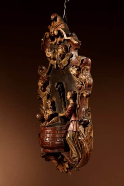 18th Century Wooden Sculpture/Holy Water Font. - Image 8
