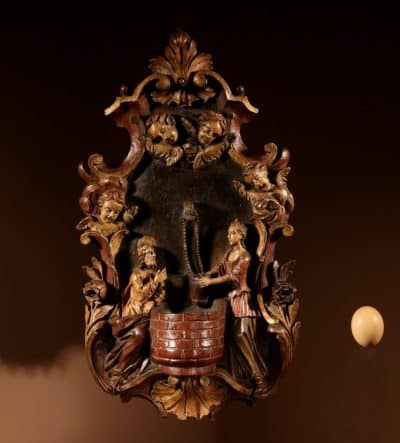 18th Century Wooden Sculpture/Holy Water Font. - Image 12