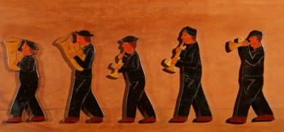 Amusing Dutch Brassband/Fanfare Type Of Jigsaw Woodwork Relief Painting. - Image 4