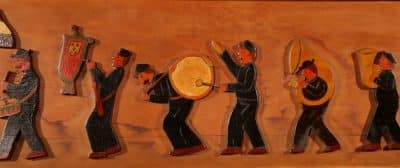 Amusing Dutch Brassband/Fanfare Type Of Jigsaw Woodwork Relief Painting. - Image 5