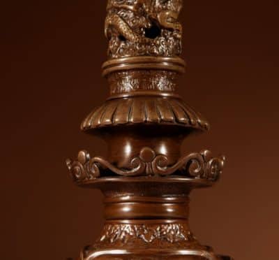 Impressive Original Bronze Japanese Elephant Table Lamp, Meiji Period 1868-1912 - Image 3