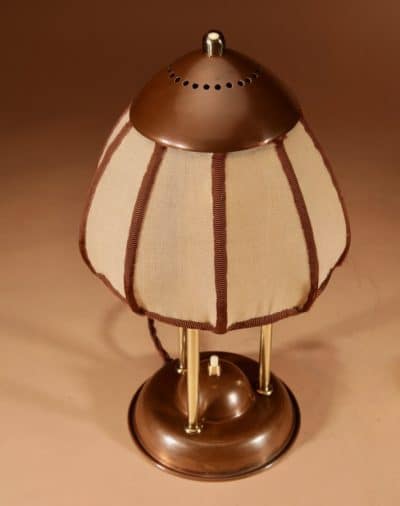  Amsterdam School Rare Brass and patinated Copper Table Lamp, Circa 1900-20 - Image 3