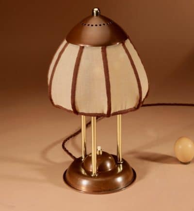  Amsterdam School Rare Brass and patinated Copper Table Lamp, Circa 1900-20 - Image 2