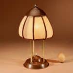 â¨Amsterdam School Rare Brass and patinated Copper Table Lamp, Circa 1900-20 Antique Lighting