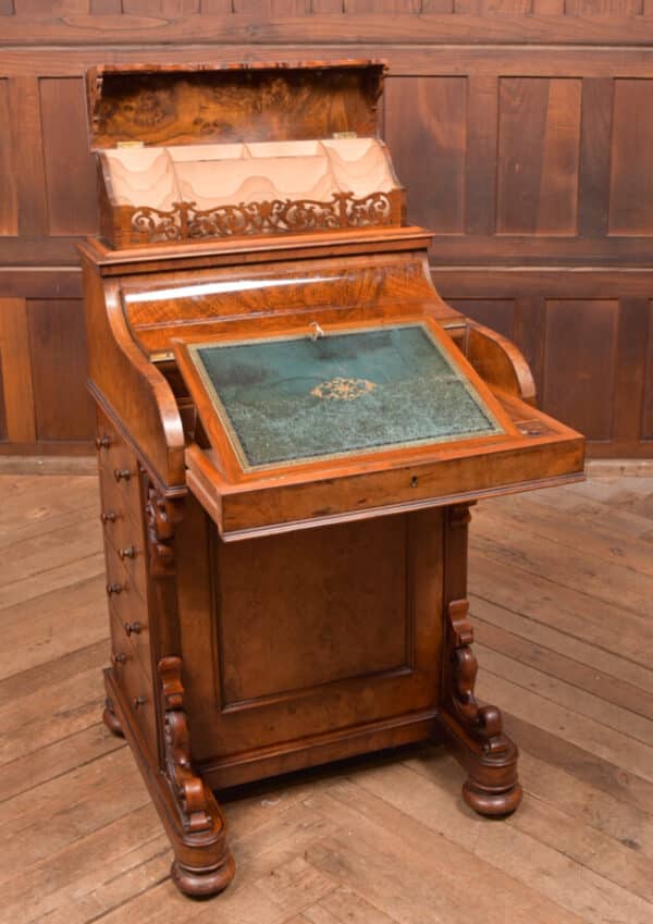 Victorian Burr Walnut Piano Top Pop Up Davenport SAI2591 - Image 4